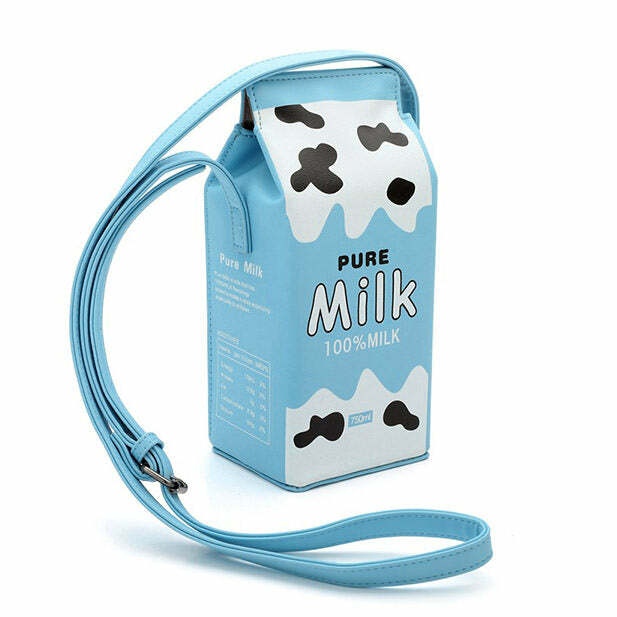 Pure Milk Mini Handbag - Y2K Aesthetic Cute Accessory for Trendy Outfits