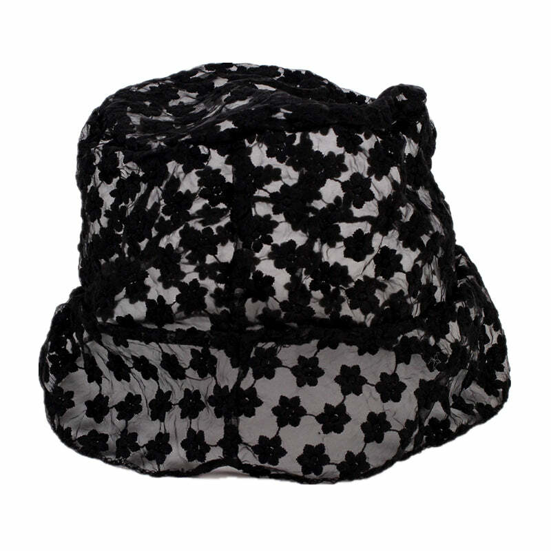 Pure Nocturne Lace Bucket Hat - Y2K Aesthetic Accessory for Stylish Looks