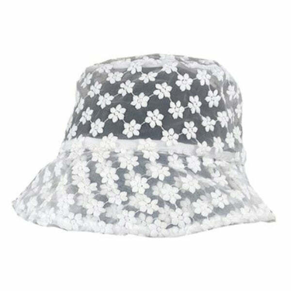 Pure Nocturne Lace Bucket Hat - Y2K Aesthetic Accessory for Stylish Looks