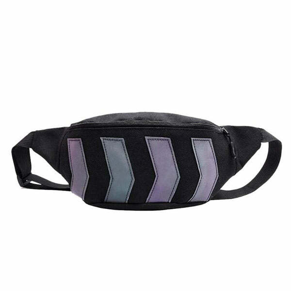 Reflective Fanny Pack for Y2K Aesthetic & Grunge Style Outfits