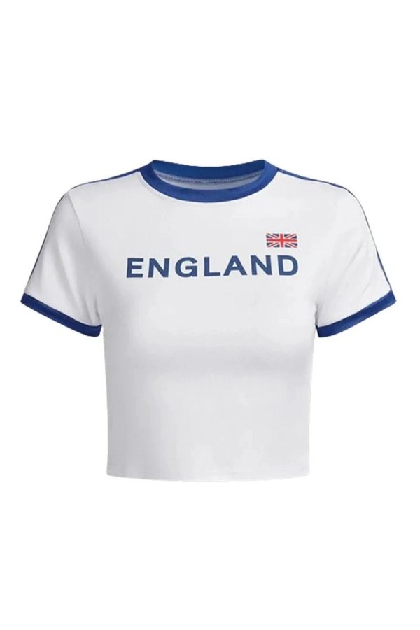 Retro England Ringer Top - Y2K Aesthetic Cute Top for Trendy Outfits