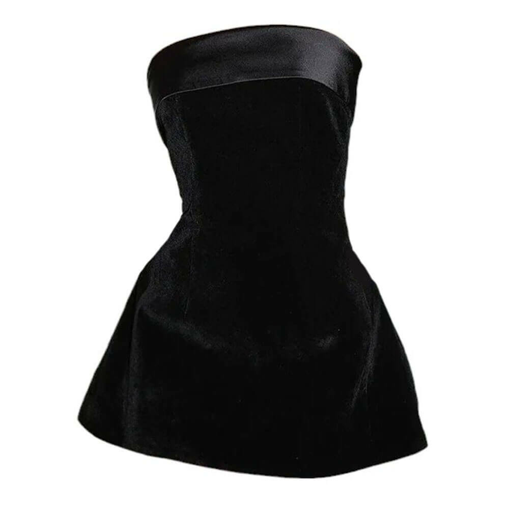 Rich Girl Velvet Mini Dress - Y2K Aesthetic with Coquette Style Charm