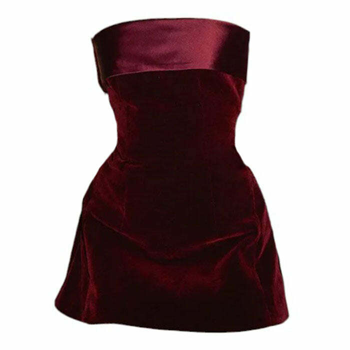 Rich Girl Velvet Mini Dress - Y2K Aesthetic with Coquette Style Charm