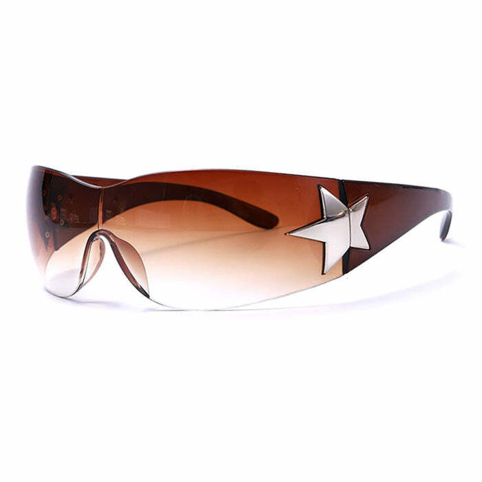 Rock The Scene Y2K Star Glasses for Aesthetic Outfits & Grunge Style