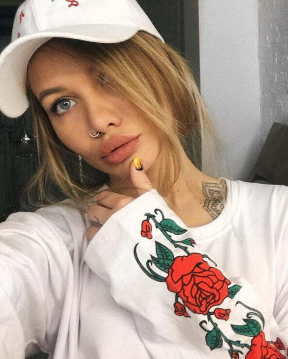 Rose Long Sleeve T-Shirt - Y2K Aesthetic Cute Top for Cozy Outfits