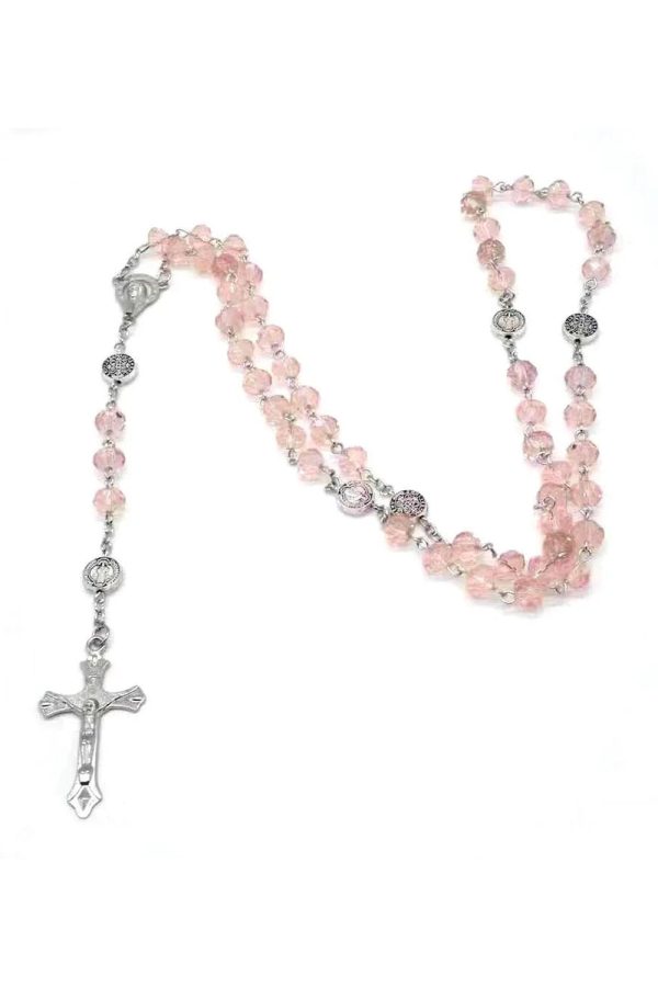 Rose Quartz Prayer Beads Necklace - Y2K Aesthetic Jewelry for Coquette Style