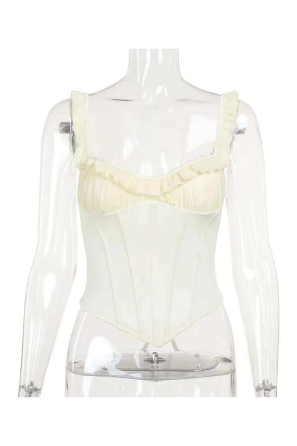 Ruffled Sweetheart Corset Top - Y2K Fashion Meets Coquette Aesthetic