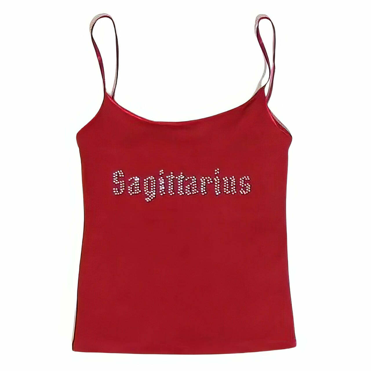 Sagittarius Zodiac Sign Y2K Rhinestone Cute Top for Aesthetic Outfits