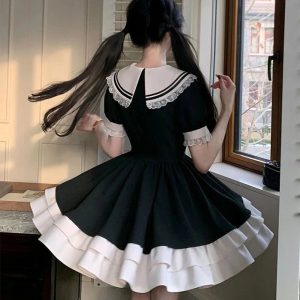 Sailor Sweetheart Ruffle Dress - Y2K Aesthetic Cute Top for Stylish Looks