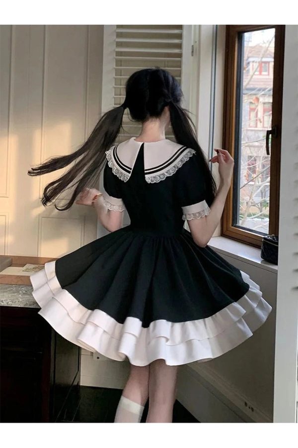 Sailor Sweetheart Ruffle Dress - Y2K Aesthetic Cute Top for Stylish Looks