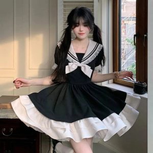 Sailor Sweetheart Ruffle Dress - Y2K Aesthetic Cute Top for Stylish Looks