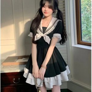 Sailor Sweetheart Ruffle Dress - Y2K Aesthetic Cute Top for Stylish Looks