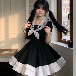 Sailor Sweetheart Ruffle Dress - Y2K Aesthetic Cute Top for Stylish Looks