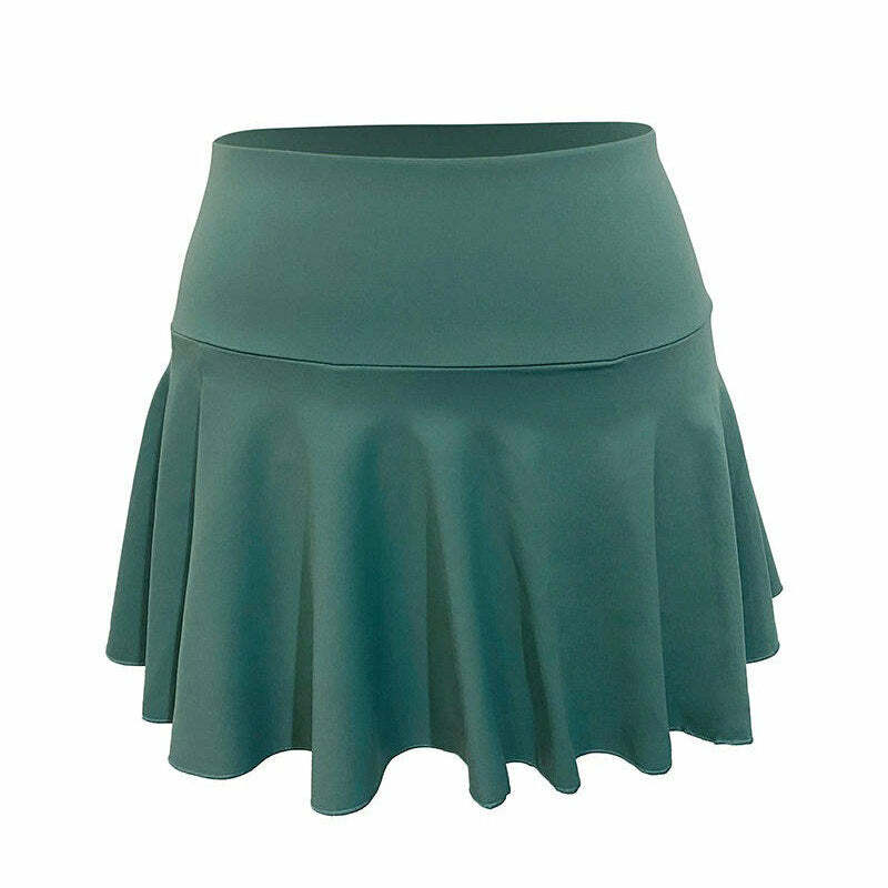 Saint-Tropez Green Y2K Tennis Skirt for Coquette and Grunge Aesthetics