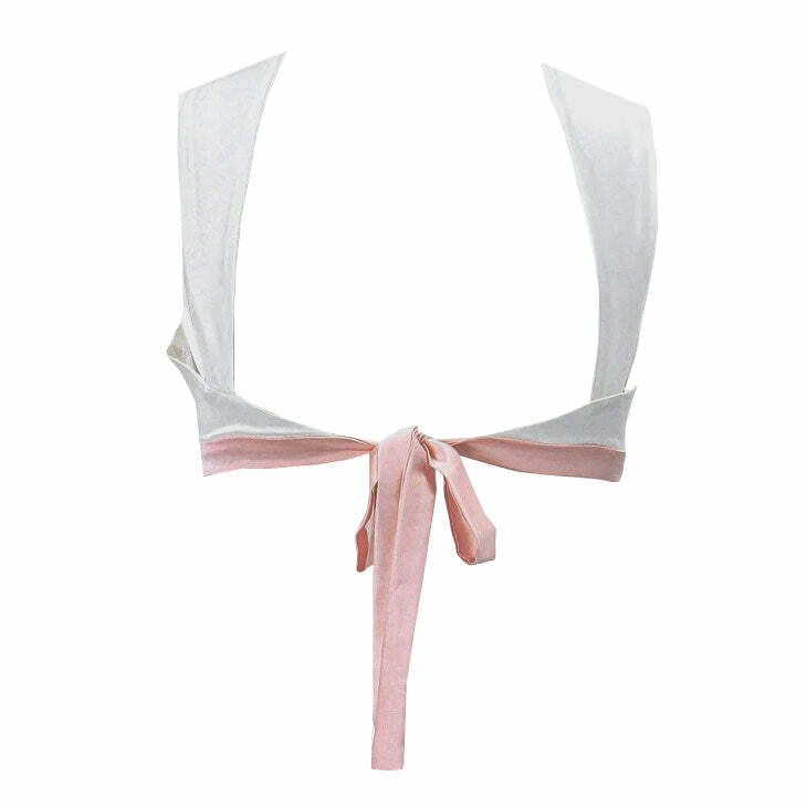 Satin Bow Tie Top for Y2K Fashion: Cute & Comfy Coquette Aesthetic