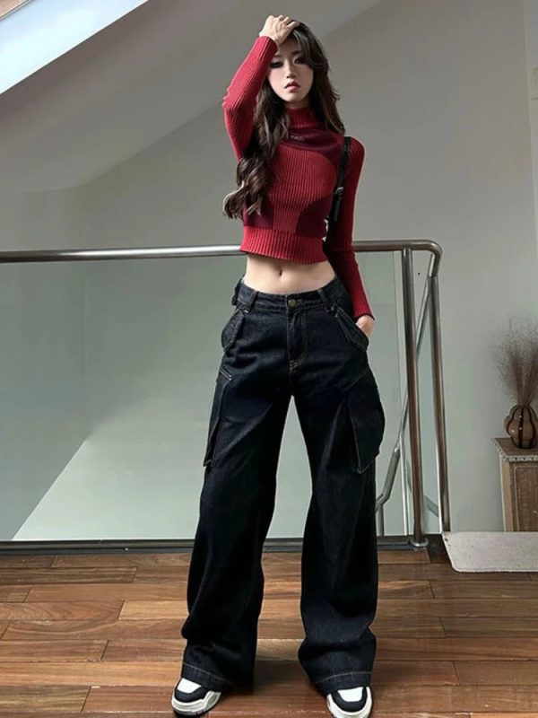 Scarlet Contour Ribbed Top - Y2K Aesthetic Cute Top for Stylish Outfits