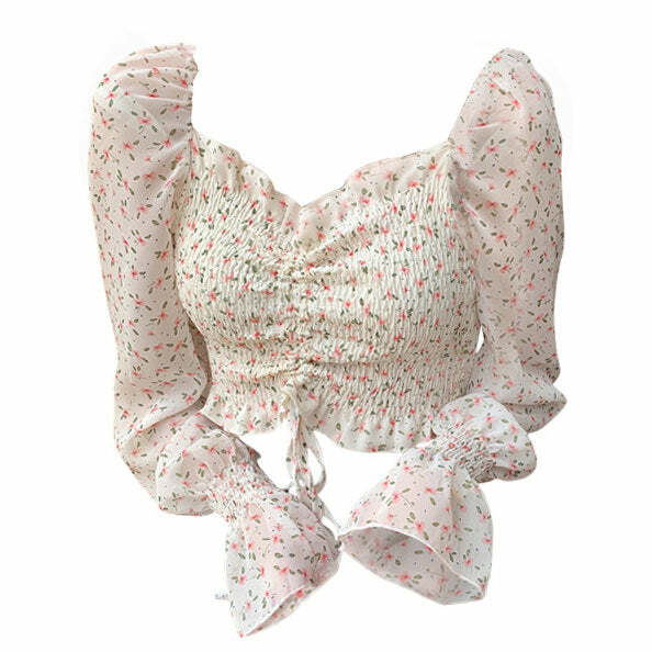 Secret Garden Y2K Crop Top - Cute Aesthetic for Coquette Style Lovers