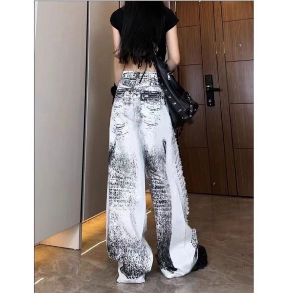 Shattered Chaos Ripped Jeans - Y2K Grunge Style for Aesthetic Outfits