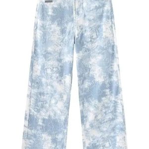 Sky Wash Wide-Leg Jeans - Y2K Aesthetic Grunge Style for Trendy Outfits