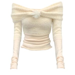 Soft Blossom Off-Shoulder Top - Y2K Aesthetic Cute Top for Stylish Looks