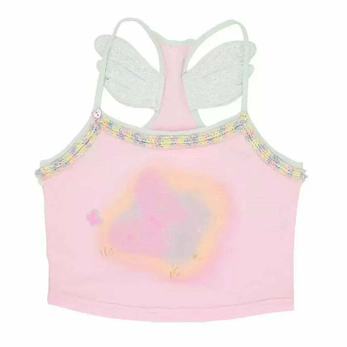 Soft Girl Aesthetic Angel Wings Cute Top for Y2K and Coquette Style