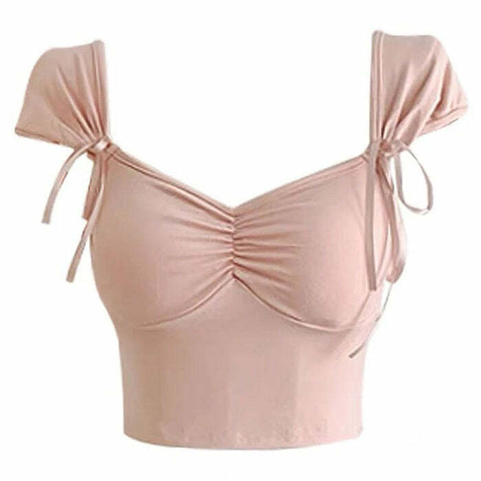 Soft Girl Aesthetic Bra Crop Top - Y2K Fashion Essential for Cute Outfits