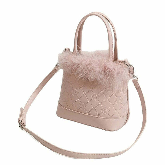 Soft Girl Aesthetic Fluffy Bag - Y2K Style Cute Accessory for Outfits