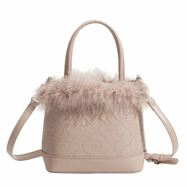 Soft Girl Aesthetic Fluffy Bag - Y2K Style Cute Accessory for Outfits