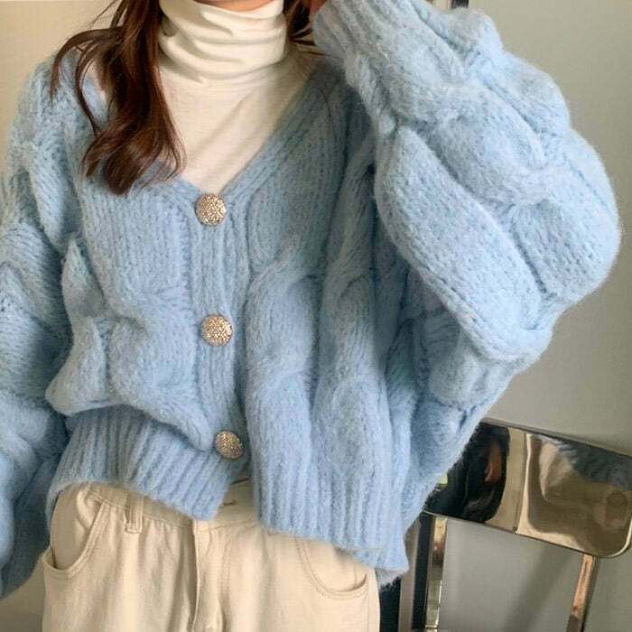 Soft Girl Cropped Cardigan - Y2K Aesthetic Cute Top for Cozy Outfits