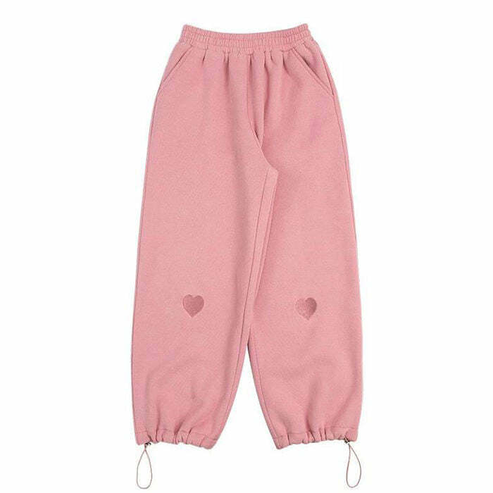 Soft Girl Heart Joggers - Y2K Aesthetic Comfy Bottoms for Cute Outfits