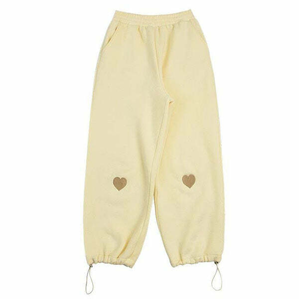 Soft Girl Heart Joggers - Y2K Aesthetic Comfy Bottoms for Cute Outfits