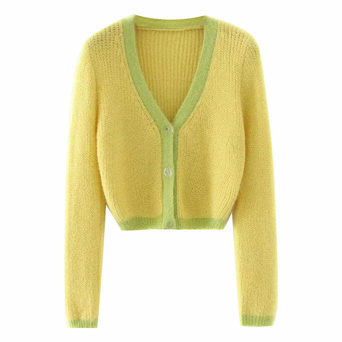 Soft Touch Y2K Aesthetic Crop Cardigan for Cozy Fall Outfits