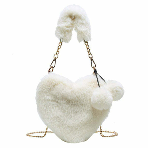 Softie Heart Bag: Y2K Aesthetic Cute Accessory for Coquette Style