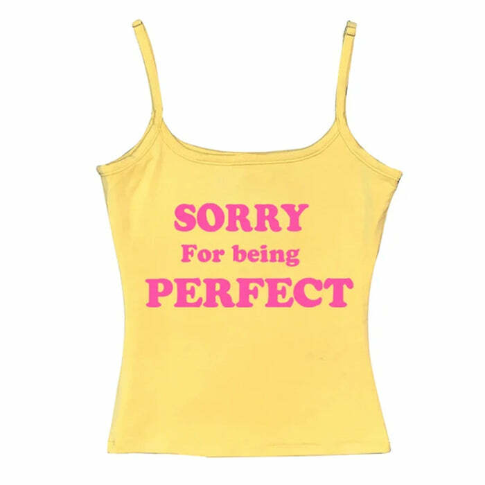 Sorry For Being Perfect Y2K Aesthetic Tank Top - Cute & Comfy Style