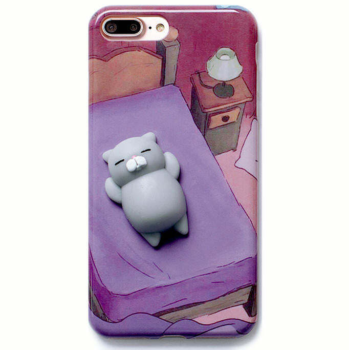 Squish Cat Phone Case - Y2K Aesthetic Cute Accessory for Trendy Styles