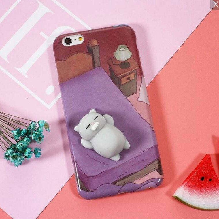 Squish Cat Phone Case - Y2K Aesthetic Cute Accessory for Trendy Styles