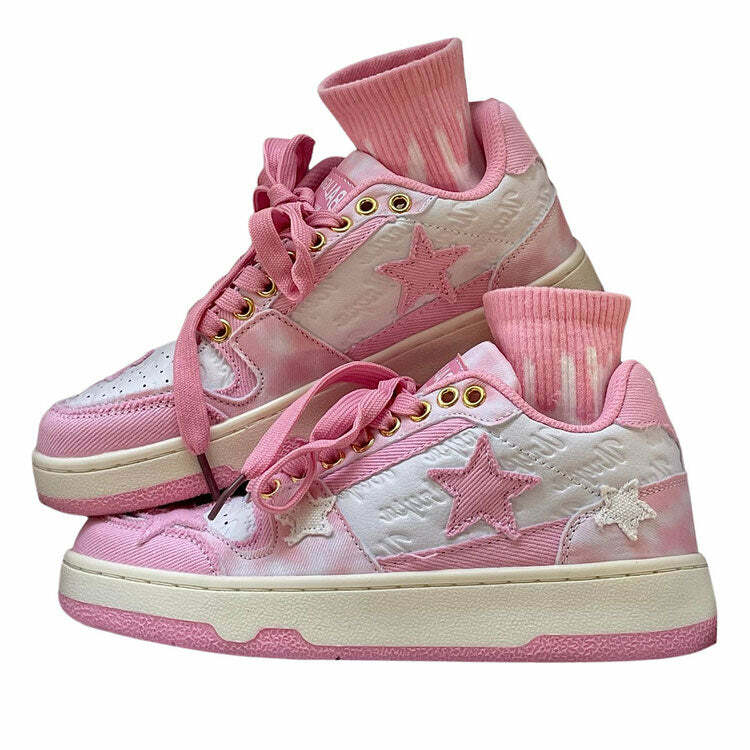 Star Child Y2K Pastel Sneakers for Cute Aesthetic Outfits