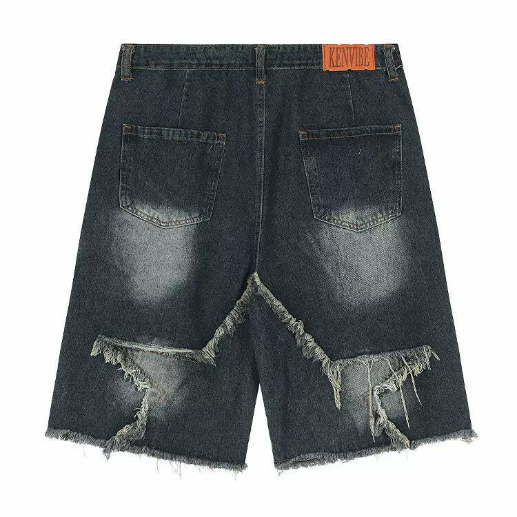 Star Patch High-Waisted Denim Shorts for Y2K Aesthetic Outfits