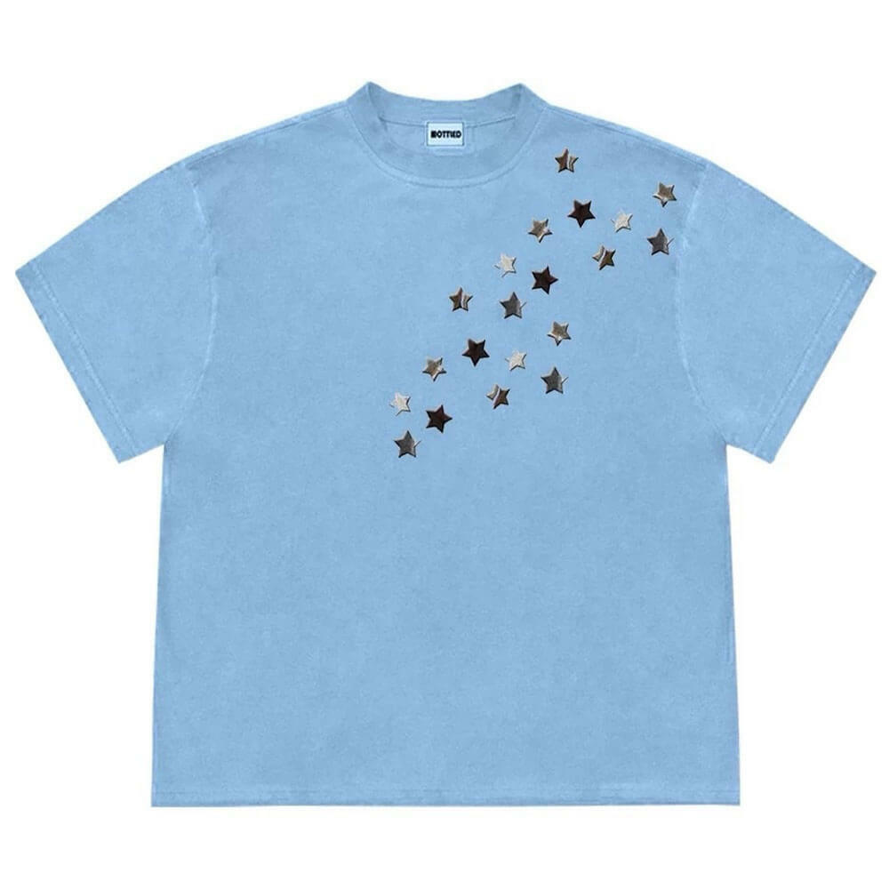 Star Print Oversized T-Shirt for Y2K Aesthetic and Comfy Grunge Style