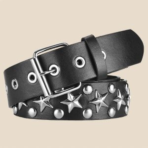 Star Studded Punk Belt for Y2K Fashion & Grunge Aesthetic Outfits