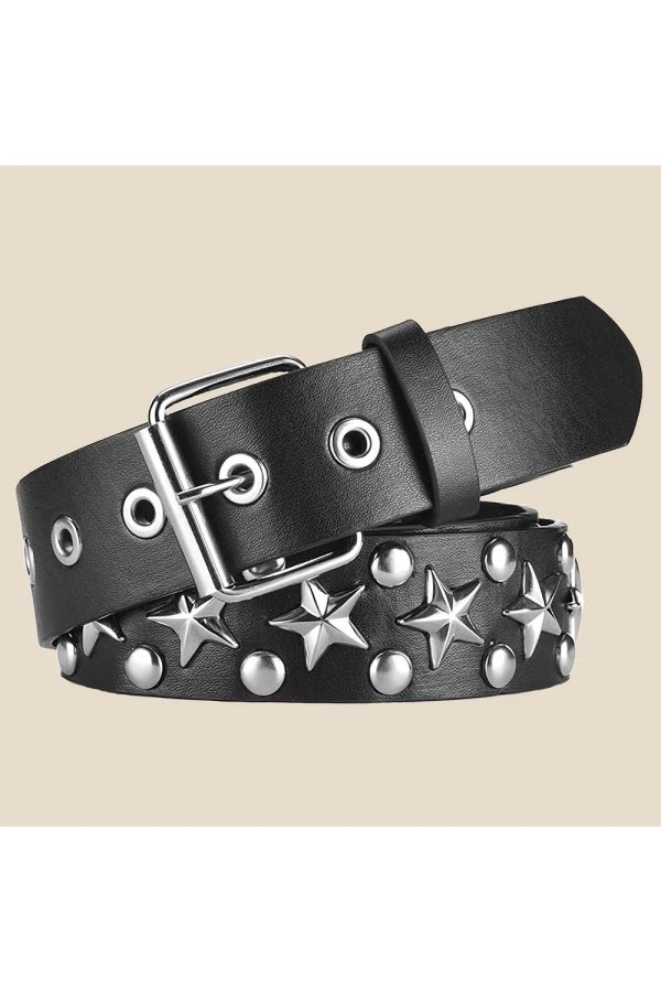 Star Studded Punk Belt for Y2K Fashion & Grunge Aesthetic Outfits