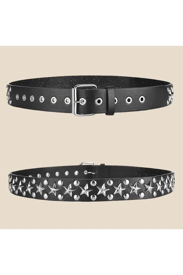 Star Studded Punk Belt for Y2K Fashion & Grunge Aesthetic Outfits