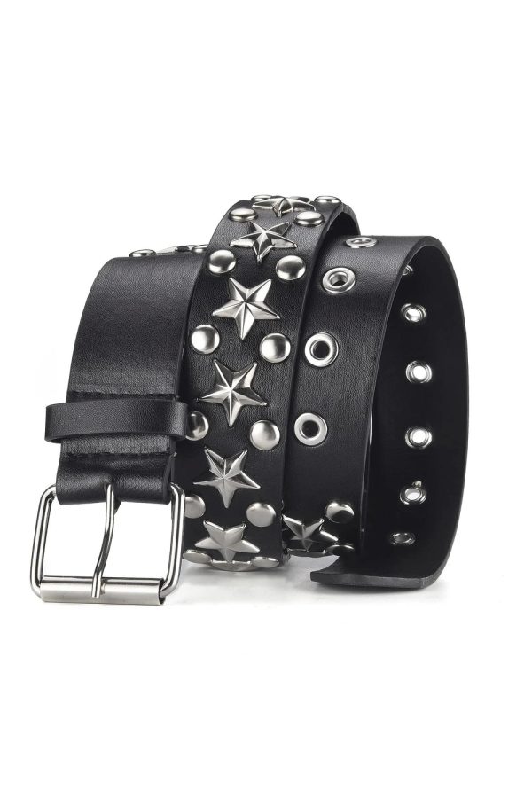 Star Studded Punk Belt for Y2K Fashion & Grunge Aesthetic Outfits