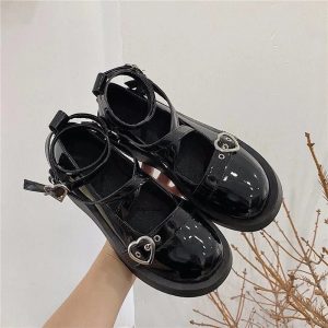 Starry Goth Platform Mary Janes: Y2K Aesthetic Grunge Style Footwear