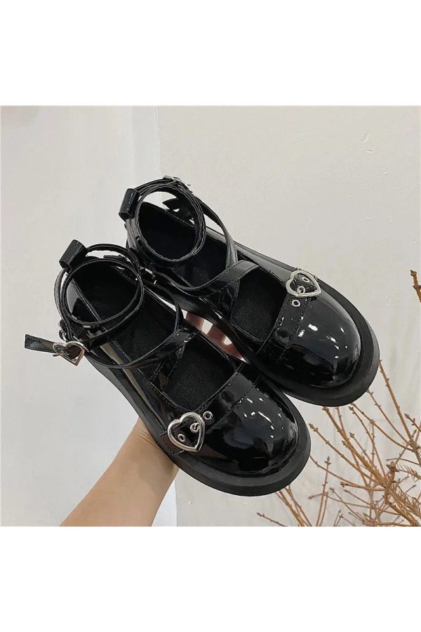 Starry Goth Platform Mary Janes: Y2K Aesthetic Grunge Style Footwear