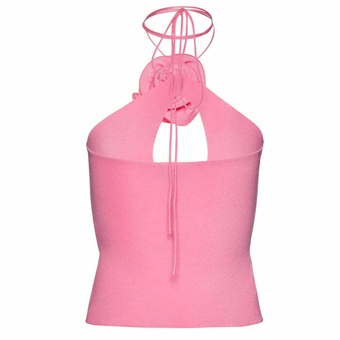 Summer In Paris Y2K Halter Top - Cute Aesthetic for Effortless Style