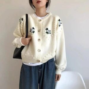 Sunlit Meadow Y2K Aesthetic Button-Up Cardigan for Cozy Fall Vibes