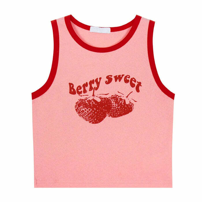 Sweet Berry Y2K Tank Top - Cute Pastel Goth Aesthetic for Trendy Looks