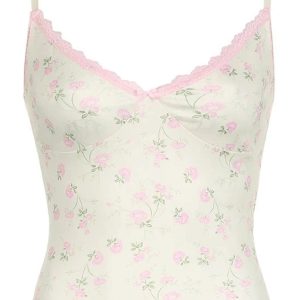 Sweet Blossom Lace Top - Y2K Aesthetic Cute Top for Coquette Style