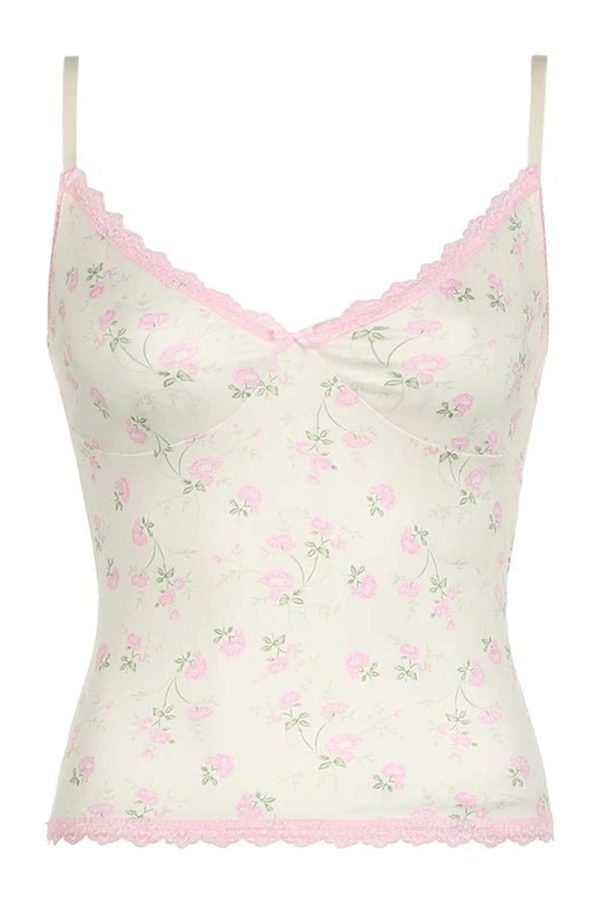 Sweet Blossom Lace Top - Y2K Aesthetic Cute Top for Coquette Style